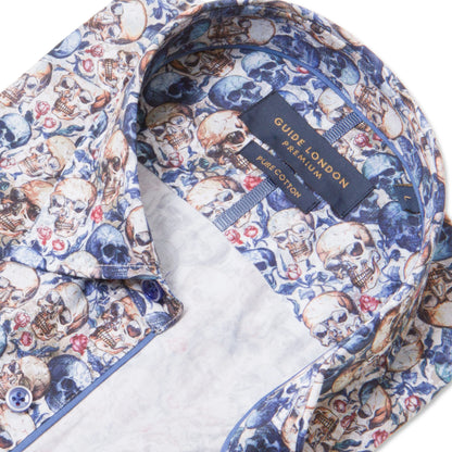 Guide London Premium Skull Print Short Sleeve Shirt