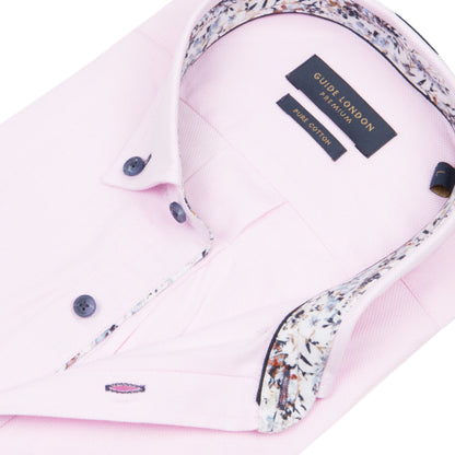 Guide London Pink Button Down Short Sleeve Shirt