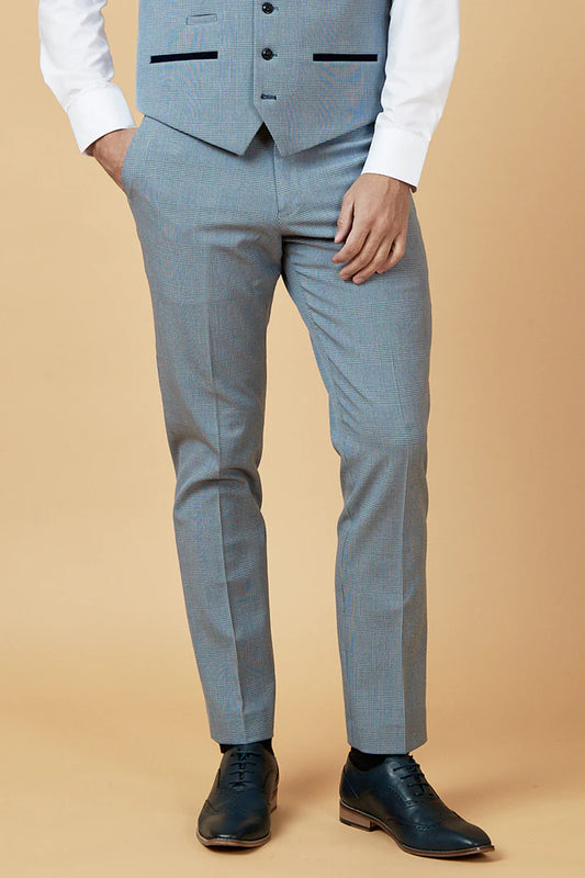 Marc Darcy Bromley Sky Blue Check Trousers