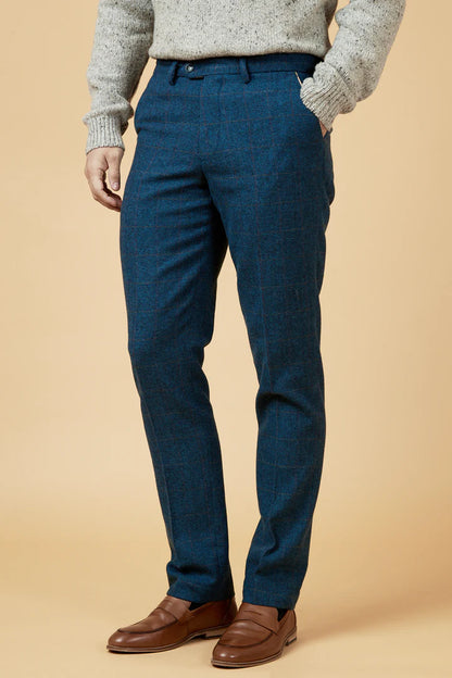 Marc Darcy Dion Blue Tweed Trousers