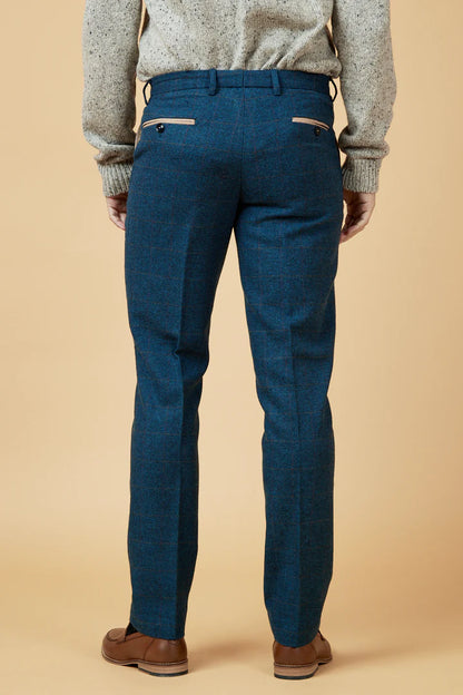 Marc Darcy Dion Blue Tweed Trousers