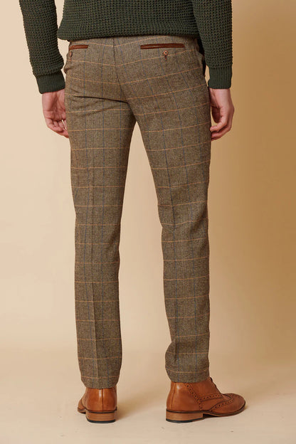 Marc Darcy Ted Tan Tweed Trousers