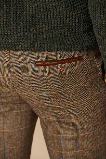 Marc Darcy Ted Tan Tweed Trousers