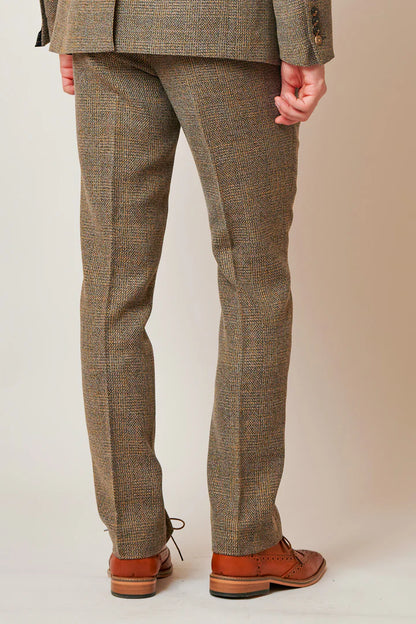 Marc Darcy Kris Tan Tweed Trousers