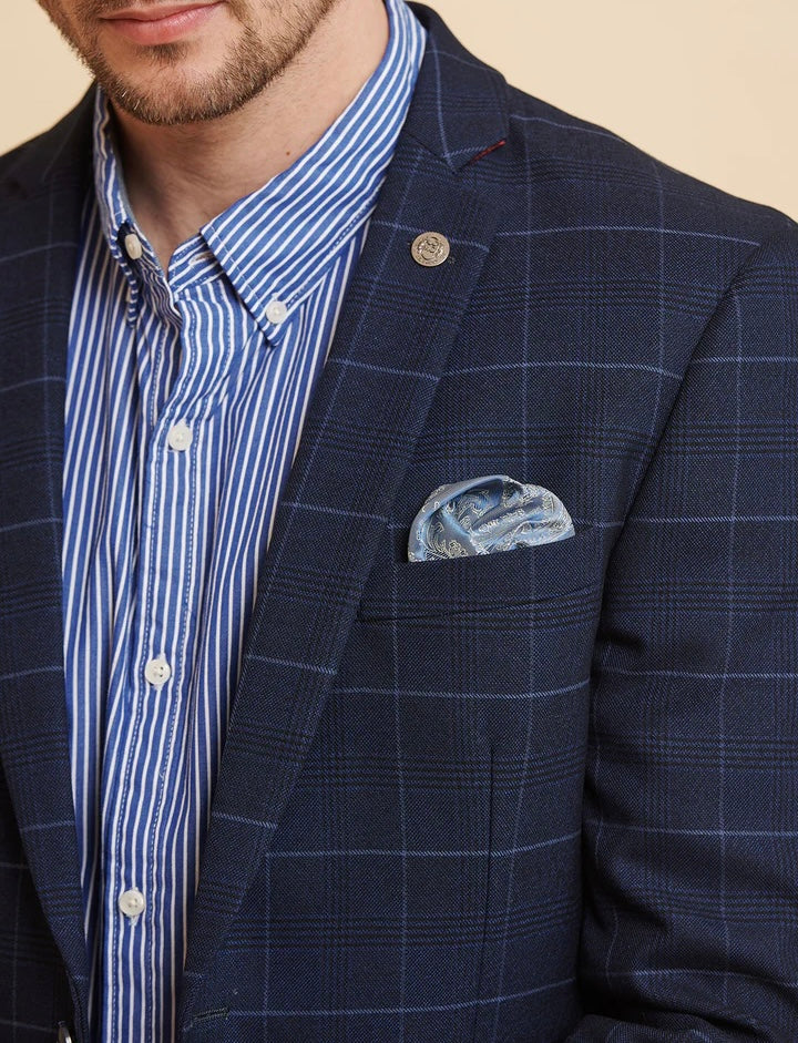 Marc Darcy Edinson Navy Sky Check Blazer