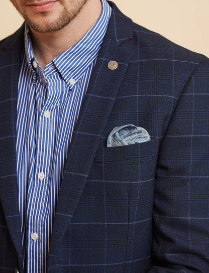 Marc Darcy Edinson Navy Sky Check Blazer