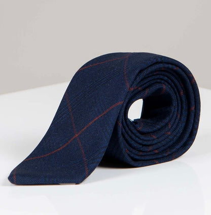 Marc Darcy Edinson Navy Wine Check Tie