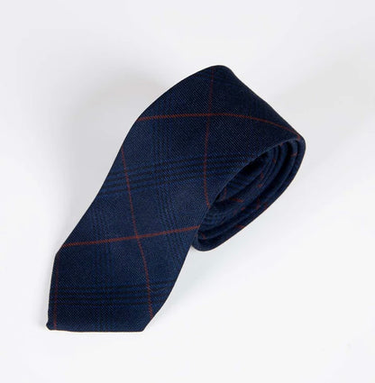 Marc Darcy Edinson Navy Wine Check Tie