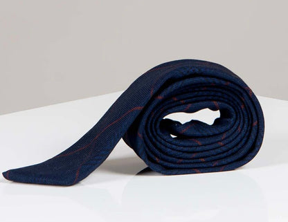 Marc Darcy Edinson Navy Wine Check Tie