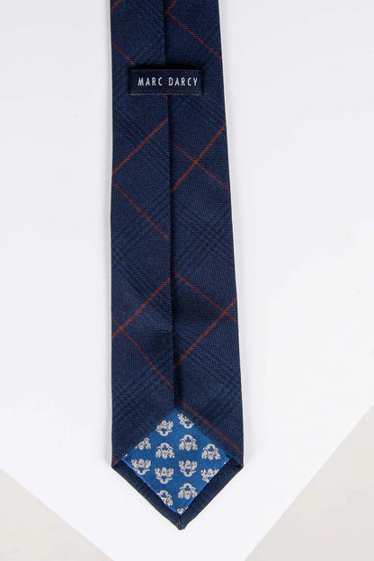 Marc Darcy Edinson Navy Wine Check Tie