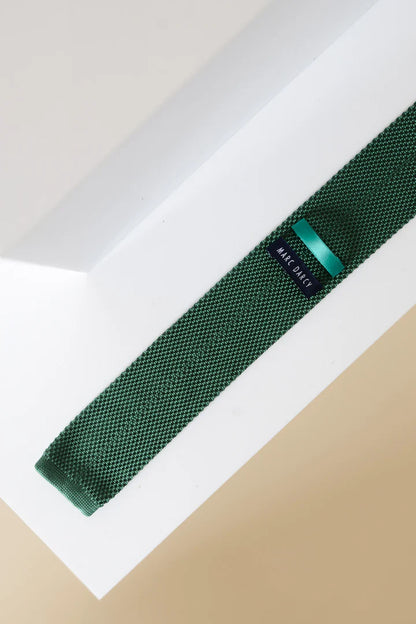 Marc Darcy Olive Knitted Tie and Pocket Square
