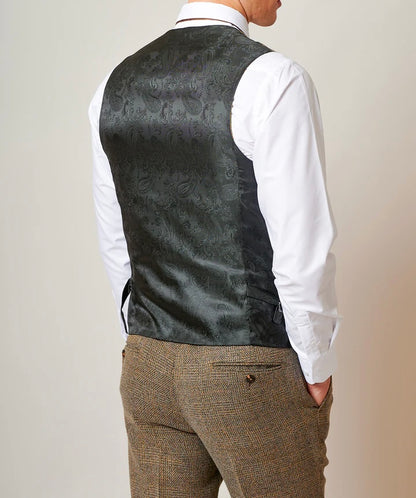 Marc Darcy Kris Tan Tweed Waistcoat