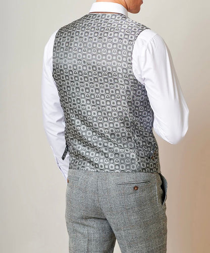 Marc Darcy Kris Silver Tweed Waistcoat
