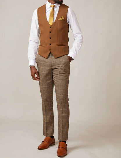 Marc Darcy Kelvin Tan Single Breasted Waistcoat