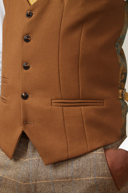 Marc Darcy Kelvin Tan Single Breasted Waistcoat
