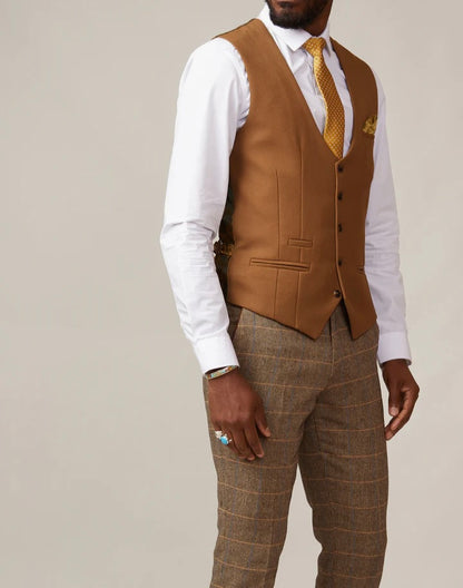 Marc Darcy Kelvin Tan Single Breasted Waistcoat