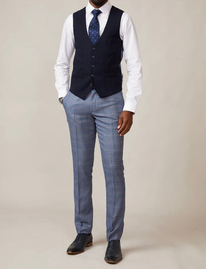 Marc Darcy Kelvin Navy Single Breasted Waistcoat