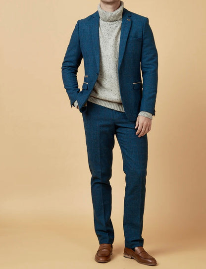 Marc Darcy Dion Blue Check Blazer