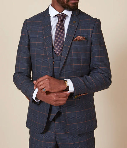 Marc Darcy Jenson Marine Navy Check Blazer