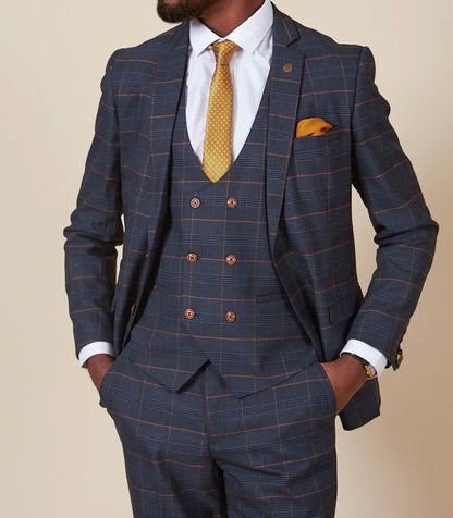 Marc Darcy Jenson Marine Navy Check Blazer