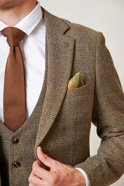 Marc Darcy Kris Tan Tweed Blazer