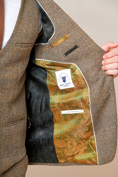 Marc Darcy Kris Tan Tweed Blazer