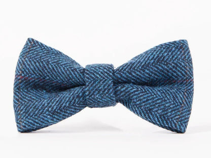 Marc Darcy Dion Blue Tweed Check Bow Tie