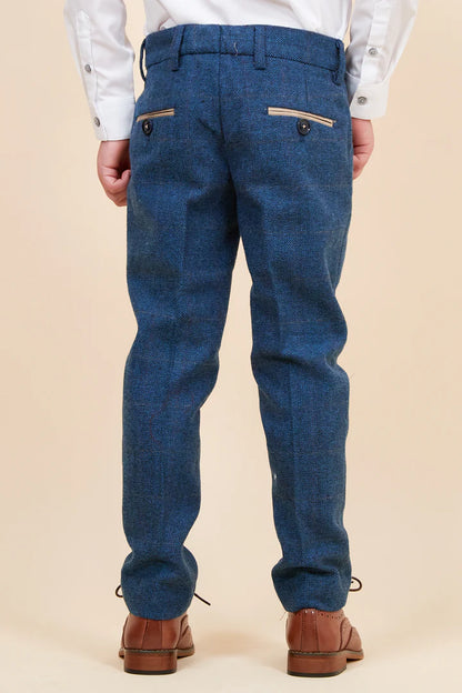 Marc Darcy Dion Children’s Blue Tweed Check Three Piece Suit