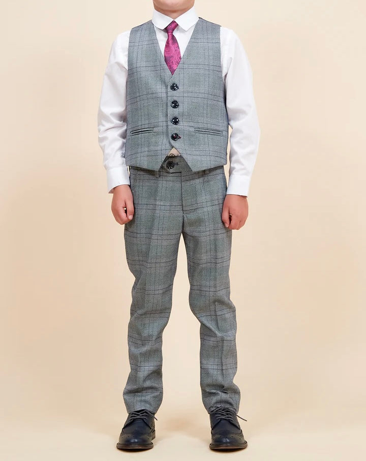 SALE Marc Darcy Jerry Children’s Grey Check Three Piece Suit