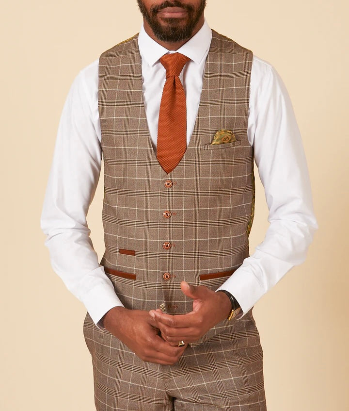 SALE Marc Darcy Ray Tan Waistcoat