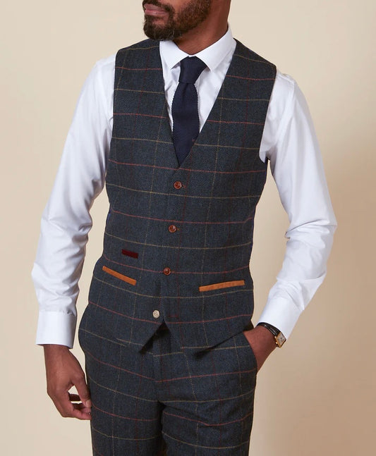 SALE Marc Darcy Eton Blue Waistcoat