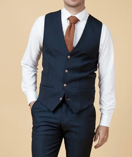 SALE Marc Darcy Max Navy Waistcoat