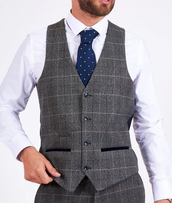 SALE Marc Darcy Scott Grey Waistcoat