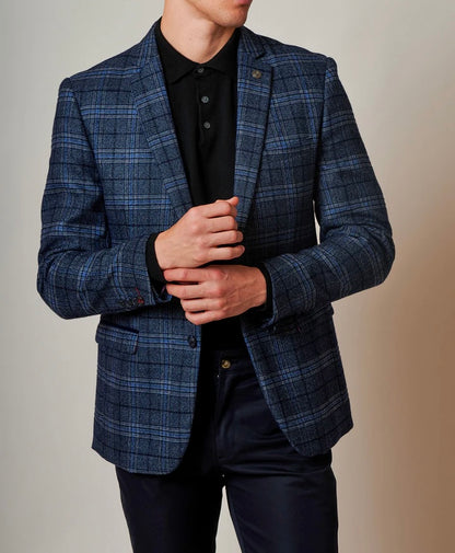 SALE Marc Darcy Andy Blue Check Blazer
