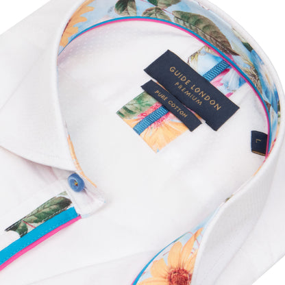 Guide London Premium White Multi Button Shirt