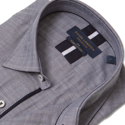 SALE Guide London Premium Blue Long Sleeve Shirt