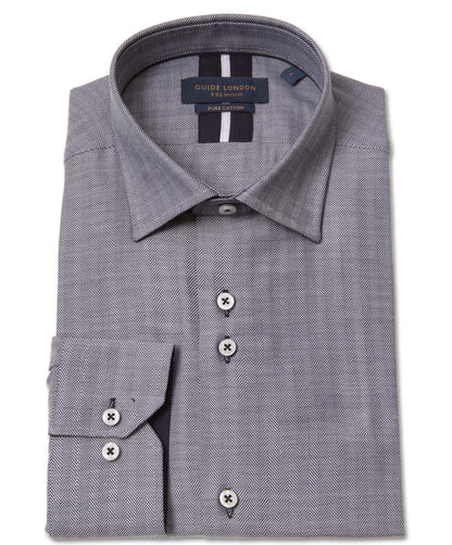 SALE Guide London Premium Blue Long Sleeve Shirt