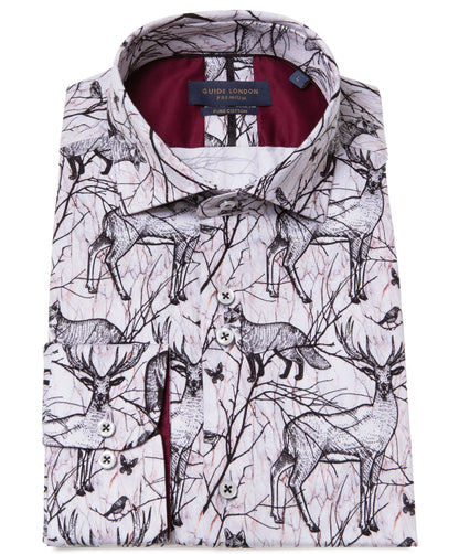 SALE Guide London Premium Woodland Fox and Deer Long Sleeve Shirt