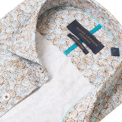 Guide London Premium Tan Dotted Circle Shirt