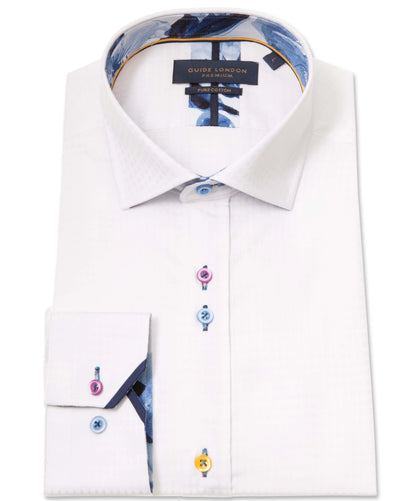 Guide London Premium Jacquard White Shirt