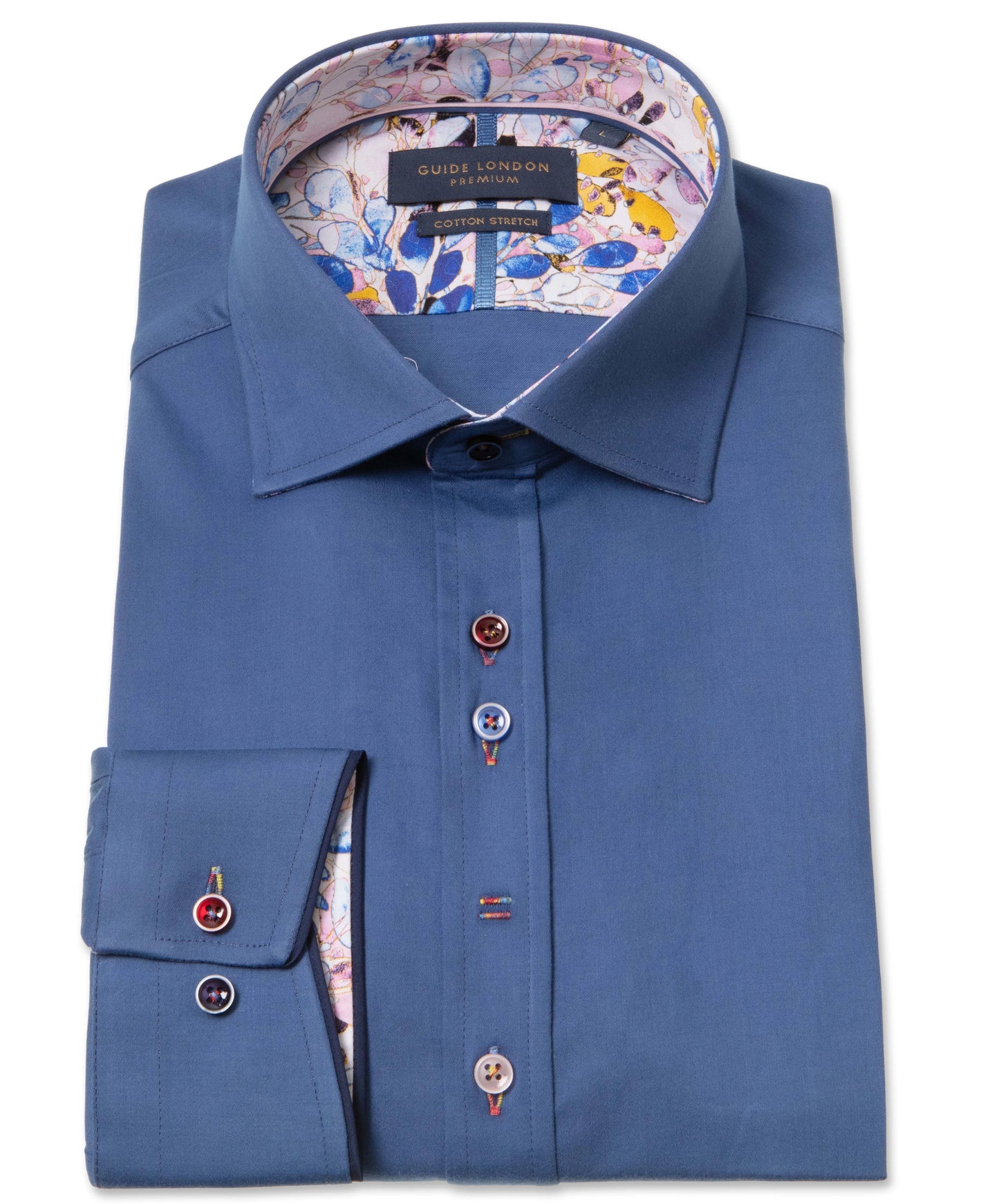 Guide London Premium Plain But Not Plain Petrol Shirt