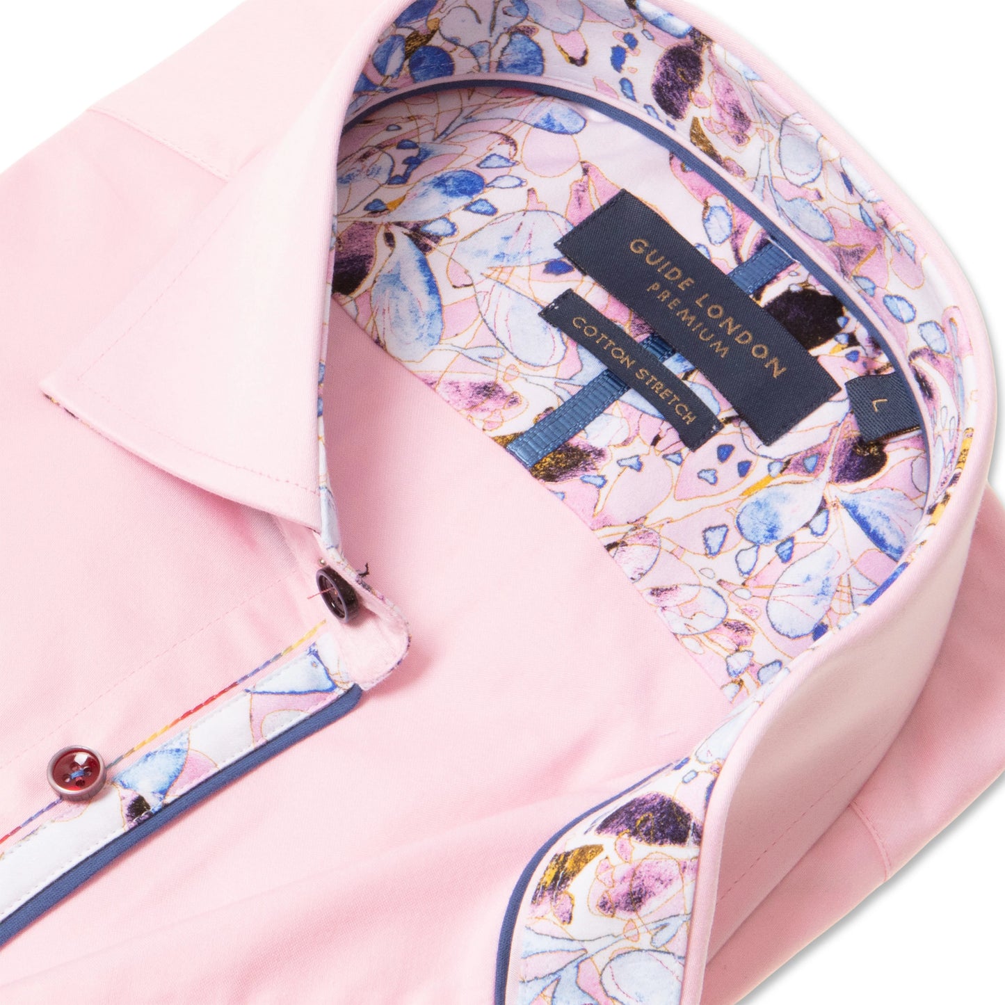 Guide London Premium Plain But Not Plain Pink Shirt