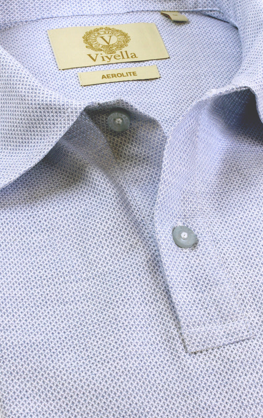 Viyella Sky Blue Aerolite Short Sleeve Polo Shirt