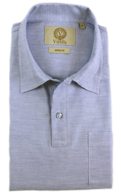 Viyella Sky Blue Aerolite Short Sleeve Polo Shirt