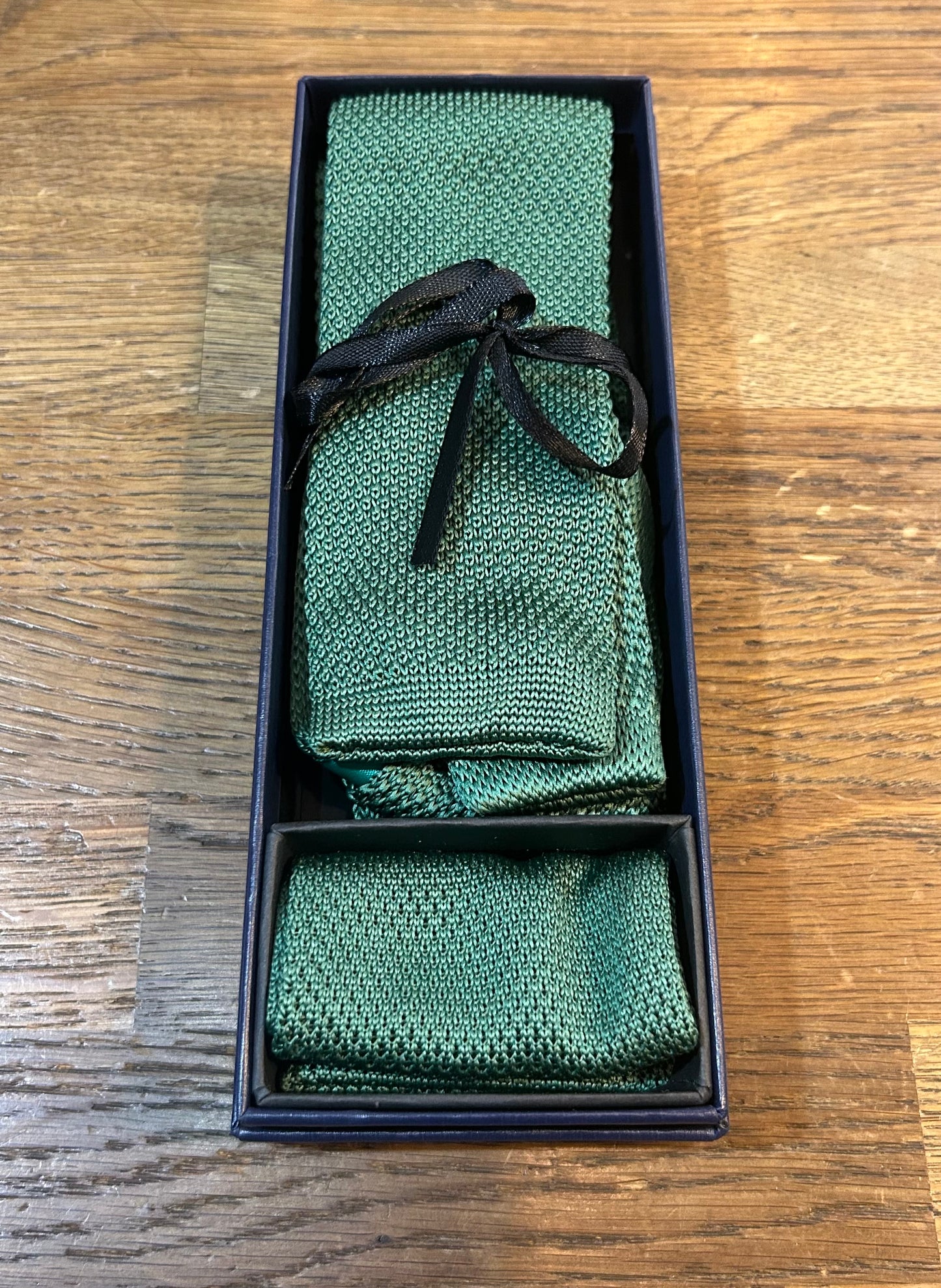 Marc Darcy Emerald Green Knitted Tie Set