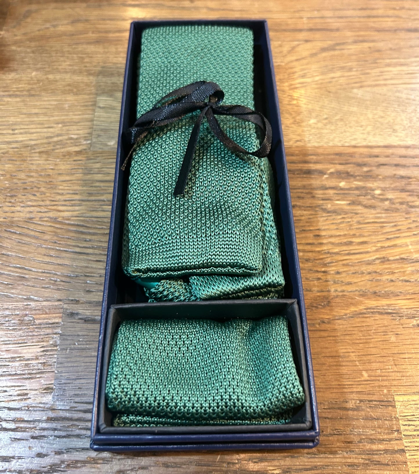 Marc Darcy Emerald Green Knitted Tie Set