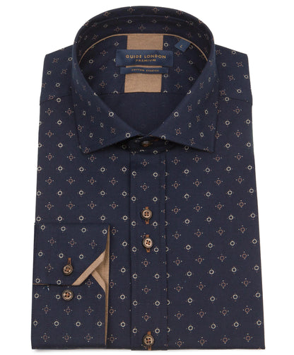 Guide London Premium Navy Circle Motif Shirt