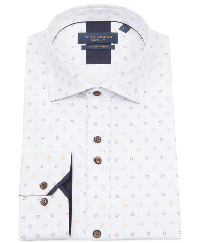 Guide London Premium White Circle Motif Shirt