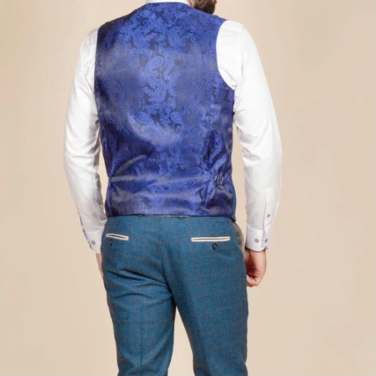 Marc Darcy Dion Blue Waistcoat