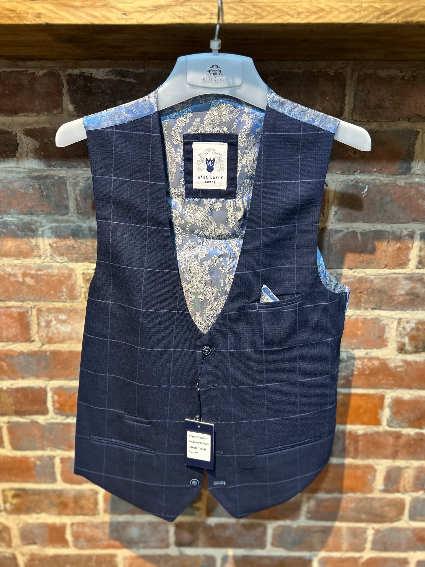 Marc Darcy Edinson Navy Sky Waistcoat